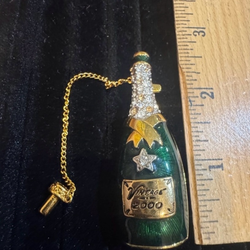 Vintage 2000 Grand Night Champagne Bottle Brooch by RJ Graziano - Picture 7 of 7